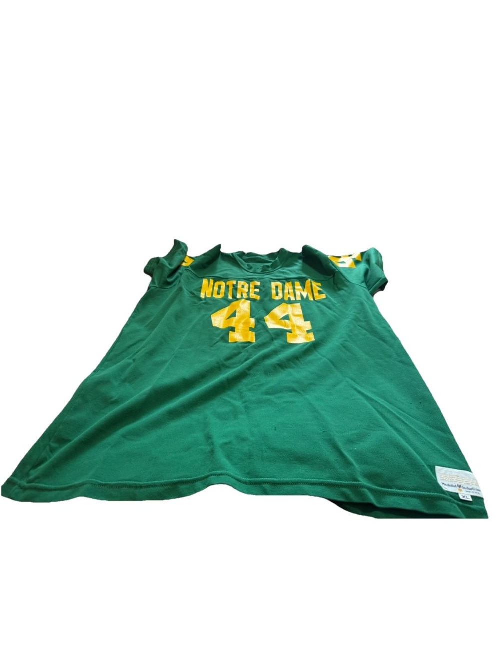 NOTRE DAME #44 MEDALIST SAND-KNIT GREEN MEN’S XL FOOTBALL JERSEY